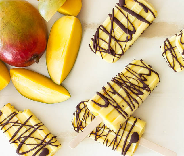 CHOCOLATE DIPPED MANGO POPS